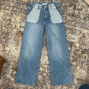 PAIGE Light Blue Sasha Ankle Wide Leg Jeans